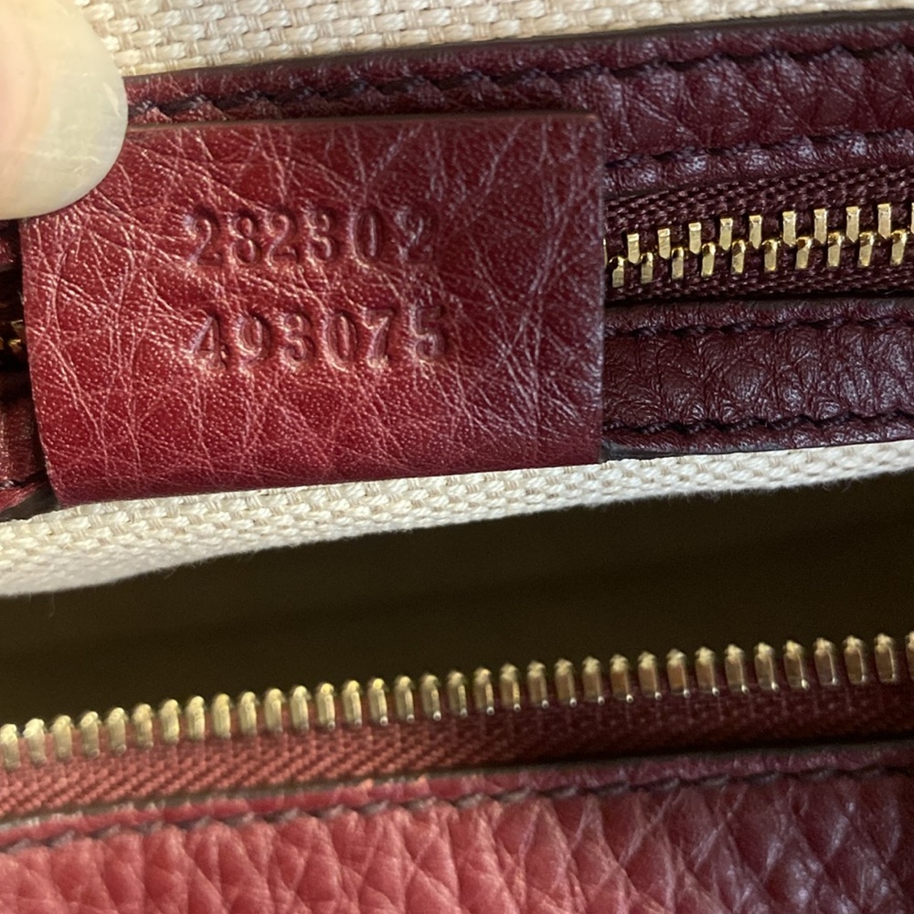 Gucci SoHo Bordeaux Leather Bowler Boston Bag Interlocking GG With COA and Dusty - Picture 14 of 15
